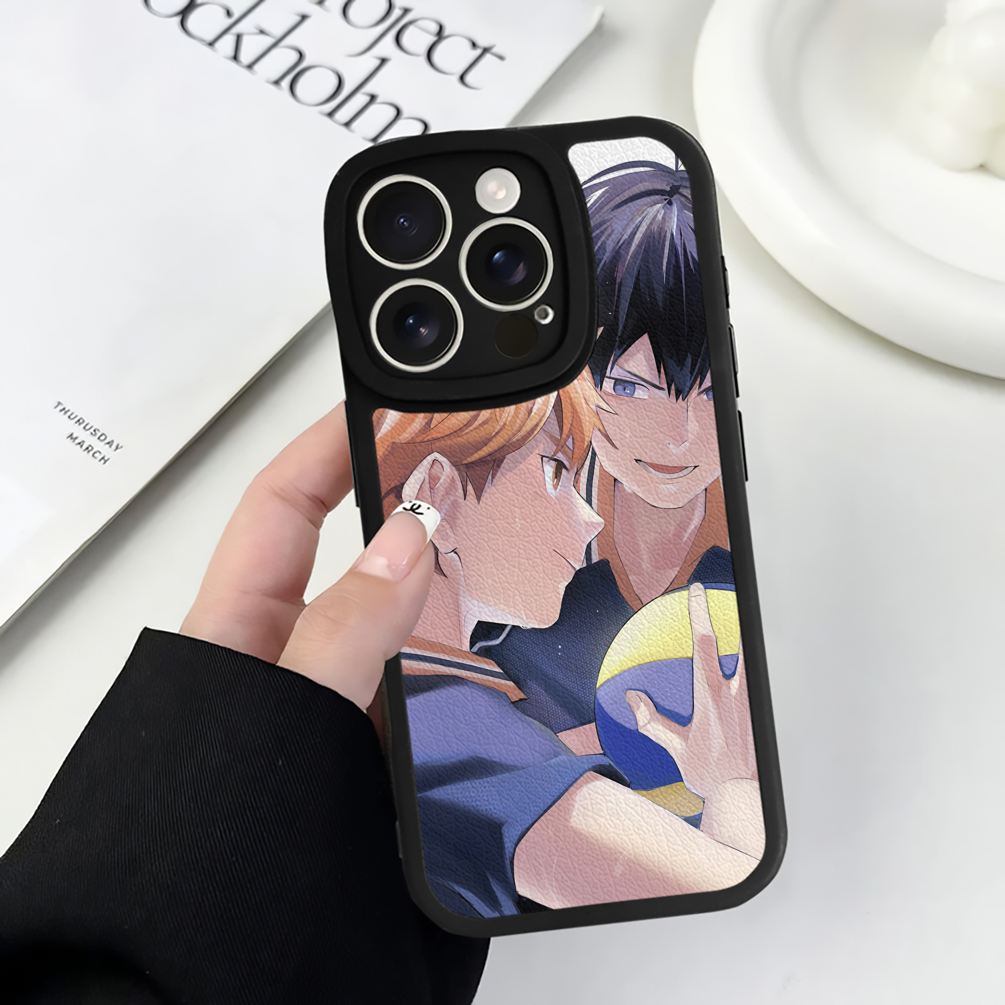 （画像用） ハイキュー!! Haikyu!! 【iPhone 16シリーズ対応】シリコンスマホケース（レザー調） 材質：シリコン